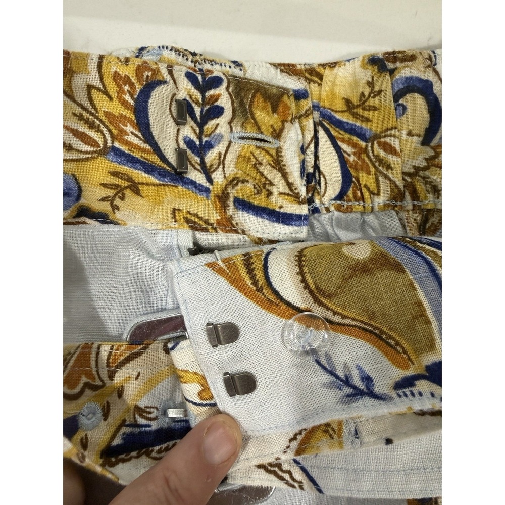 JOIE 100% Linen Size Medium Floral Dress Shorts Light Blue Matching Belt NWT - Picture 9 of 12